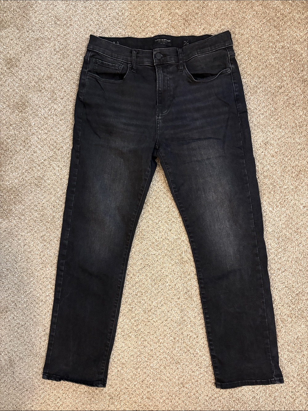 Lucky Brand Men's Washed Black Straight Jeans *WORN ONCE*